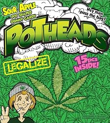 Potheads Sour Apple Pot Shaped Gummy Candy