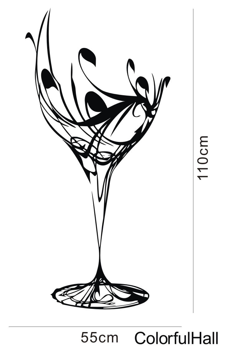 Wine wall art, Sticker wall art, Wine glass tattoo
