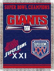 New York Giants Commemorative Woven Tapestry Blanket Throw - NFL Football Fan Shop Team Merchandise