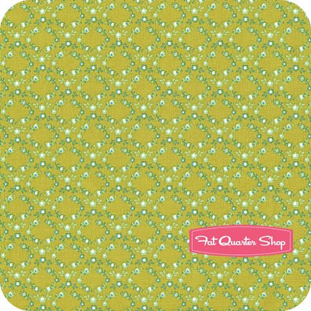 Girl Friday Floral Circles on Green Fabric Yardage - SKU# 4274-G