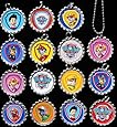 15 PAW PATROL Flat Bottle Cap Necklaces for Birthday, Party Favor Set A1