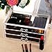 Langforth Premium Quality Three Tier Drawer Acrylic Makeup Organizer Clear Cosmetic Storage Palette Display Box