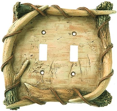 Big Sky Carvers 30170279 Birch Antler Double Switch Plate by Big Sky Carvers