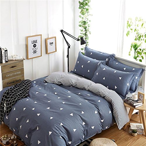 200TC concise style [Cotton] stripe four set of duvet cover (1Duvet cover 1[Sheet] 2pillowcase)-G Full