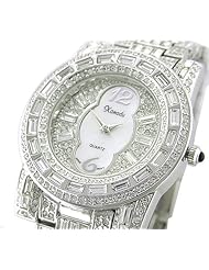 *WOW* Ladies / Men 18K SILVER Plated BLING Watch Made with SWAROVSKI Elements