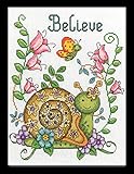 Tobin DW2837 14 Count Counted Cross Stitch Kit, 8 by 10-Inch, Believe Snail