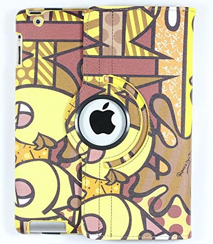 iPad 4 Case, iPad 3 Case, iPad 2 Case, Lanzar Patriots - Pu Leather 360 Rotating ipad 2/3/4 Case Artist Collection Pattern 4