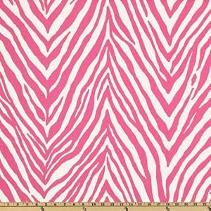 Wide P Kaufmann Indoor/Outdoor Zebra Skin Spring Pink Fabric By The Yard