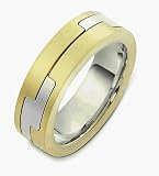 14 Karat Two-Tone Gold Unique Designer Wedding Band Ring