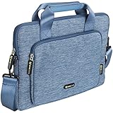 Evecase 13'' 13.3-Inch Notebook Chromebook Laptop Ultrabook Suit Fabric Multi-functional Briefcase Messenger Bag Computer Travel Carrying Case with Handles and Adjustable Shoulder Strap - Blue