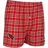 NCAA Reebok Arizona Cardinals Cardinal-Black Plaid Match-Up Flannel Boxer Shorts (Medium)