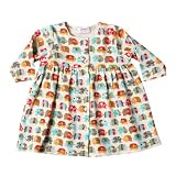 Zutano Elephant Parade Long Sleeve Dress, 0-6 Months