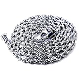 Men's Rope Chain Stainless Steel Hip Hop Heavy 30 Inches long 4mm wide Necklace
