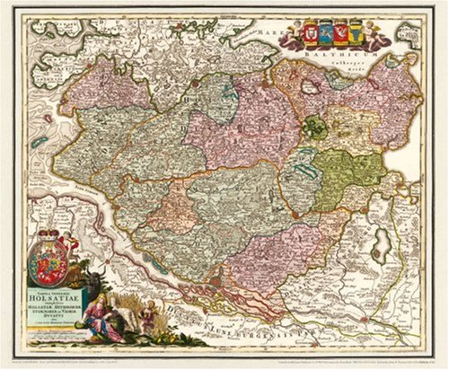 Holstein mit den Herzogt�mern Stormarn, Dithmarschen, Wagrien und Holstein im Jahr 1712, Planokarte