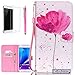 Note 5 Case,Galaxy Note 5 Case,Captain Bell Galaxy Note 5 Wallet Case Pu Leather Stand Case for Samsung Galaxy Note 5 Flower