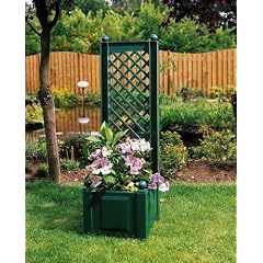 SONDERPREIS !Pflanzkasten mit Rankgitter gr�n, 43cm breit, 43cm tief, 140cm hoch, leichte Farbabweichung m�glich!!