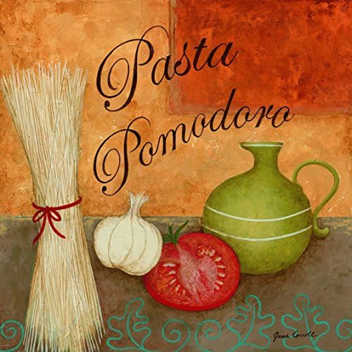 STUDIO DESIGN "Pomodoro" Off Set Square Printed Placemats (4 Pack), 15 by 15", Multicolor