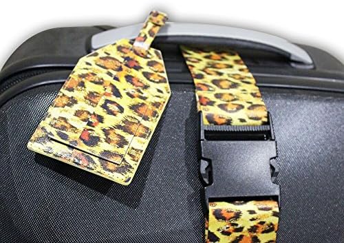 Leather Luggage Tag & Premium Strap Set, Cruise & Air Travel Baggage Protection