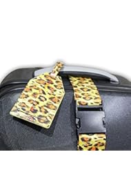 Apparel: Leather Luggage Tag & Premium Strap Set, Cruise & Air Travel Baggage Protection