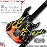 PS2 Guitar Hero II ( 2 ) Kramer Skin Metal Flames by WraptorSkinz TM (GUITAR NOT INCLUDED)
