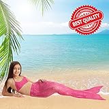 Tendol™ 3 Pc Swimming Mermaid Tail, Monofin Compatible, For Children, High Quality (Pink, Medium)