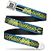 Buckle-Down Seatbelt Belt - BATMAN/Retro Logos Stripe Blue/Black/Yellow - 1.5
