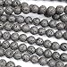 Natural Genuine Real Black Lava Gemstone Jewelry Making Loose Beads (8mm)