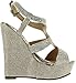 V-Luxury Womens 40-KENDRA1 Open Toe High Heel Wedge Platform Sandal Shoes