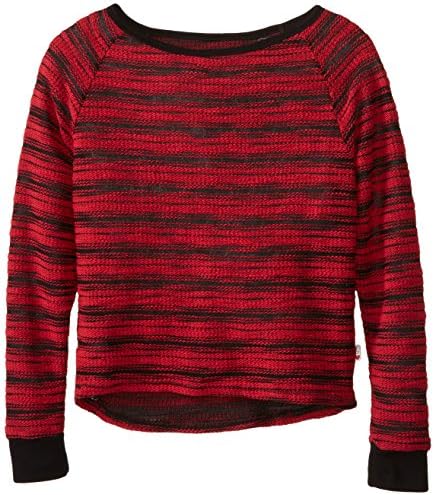 T2Love Big Girls' Long Sleeve Raglan Wide Sweater Slub Top