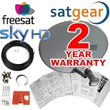 from Satgear Satgear Sky/Freesat - New Zone 1 Satellite HD Mini Dish Kit with Quad LNB, 10m Twin Cable and Brackets, All Fixings and Wall Bolts- Perfect For Sky/Freesat, Includes Exclusive Satgear 2 Year Warrenty and Full Set Up Guide