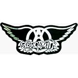 Aerosmith - Classic Logo, Shiny Silver on Black - Sticker / Decal