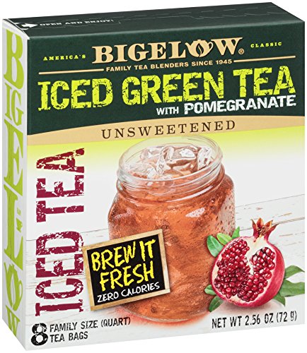 Bigelow Green Tea with Pomegranate Iced Tea, 8 Count, 2.56-Ounce Boxes (Pack of 6)