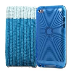 KOLAY� Silikon H�lle Case Schutzh�lle in Blau & Schutzsocke f�r den neuen Apple iPod touch 4G (4. Generation 8GB 32GB 64GB)
