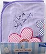 I Love Applique Hooded Towel, Purple