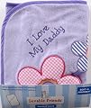 I Love Applique Hooded Towel, Purple