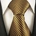 Brown & Yellow Checkerd Mens Designer100% Silk NeckTie