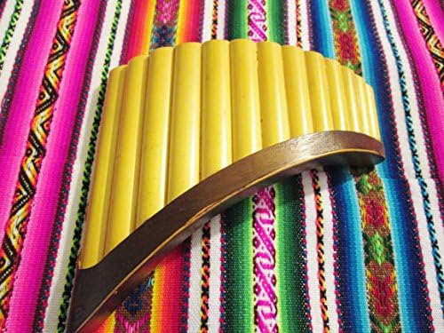 Small Pan Flute Curved 13 Pipes Natural Bamboo From Peru -Item in Usa- Case Included -