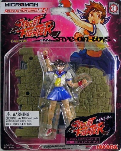 Street Fighter Microman Micro Action Series 4 Inch Action Figure - SAKURA with Figure Stand by Microman