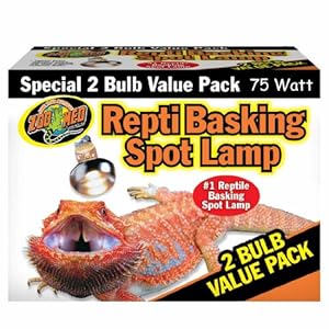 Zoo Med Reptile Basking Spot Lamp 75 Watts 2 Bulb Value Pack