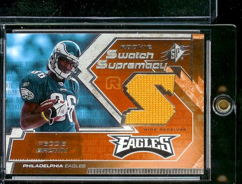 2005 SPx Reggie Brown Rookie Swatch Supremecy Jersey Philadelphia Eagles Football Card - Mint Condition - Shipped In Protective Display Case
