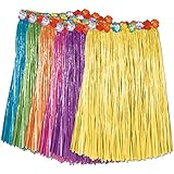 Child Artificial Grass Hula Skirt w/Floral Waistband (asstd colors)(1/Pkg)