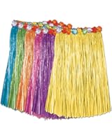 Child Artificial Grass Hula Skirt w/Floral Waistband (asstd colors)(1/Pkg)