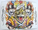 Ed Hardy Tiger & Pirate Design Card Holder - White