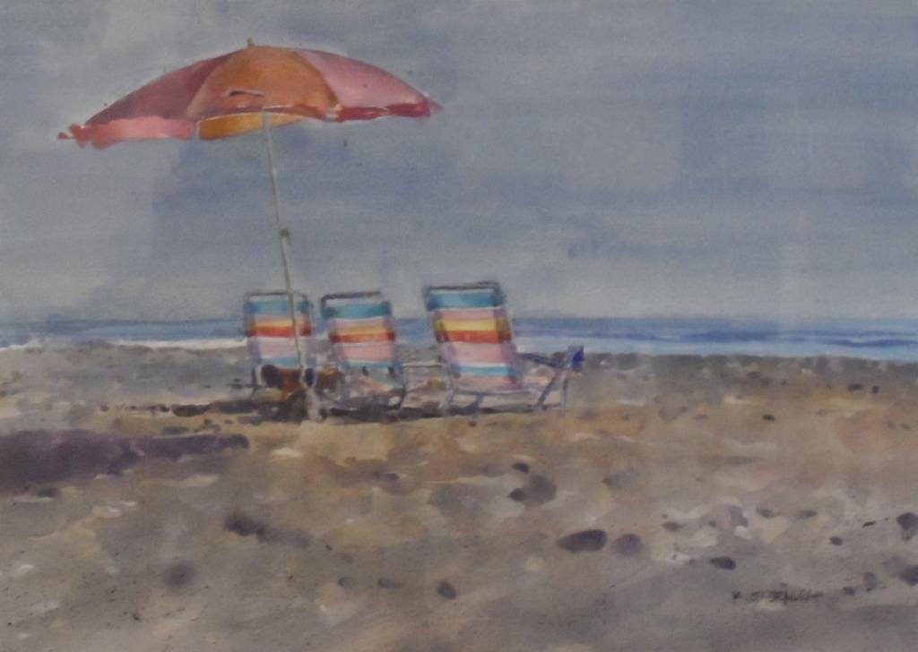 Stone Harbor Beach by Richard Greenleaf: Amazon Art: Gouache Paintings
