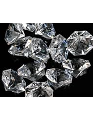 Pkg of 24 Clear 25 Carat Acrylic Diamonds with Super Big Bling - Vase Fillers or Wedding Bridal Shower Party Table Confetti Decorations