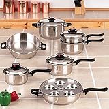 World's Finest Ply Steam Control 17-Piece Stainless-Steel Cookware Set