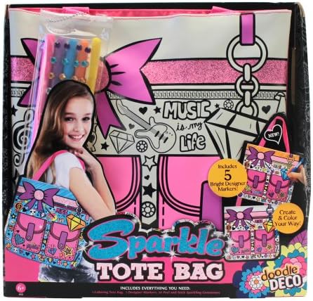 Doodle Deco Glitter Tote Bag