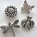 Spring Time Push Pins, Metal Push Pins, 16pc Set, Antique Silver