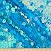 Ben Textiles Inc. Fish Scale Paillette Sequin Turquoise Fabric by The Yard
