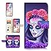 (for iPhone XR) Flip Wallet Case Cover & Screen Protector Bundle - A20256 Sugar Skull